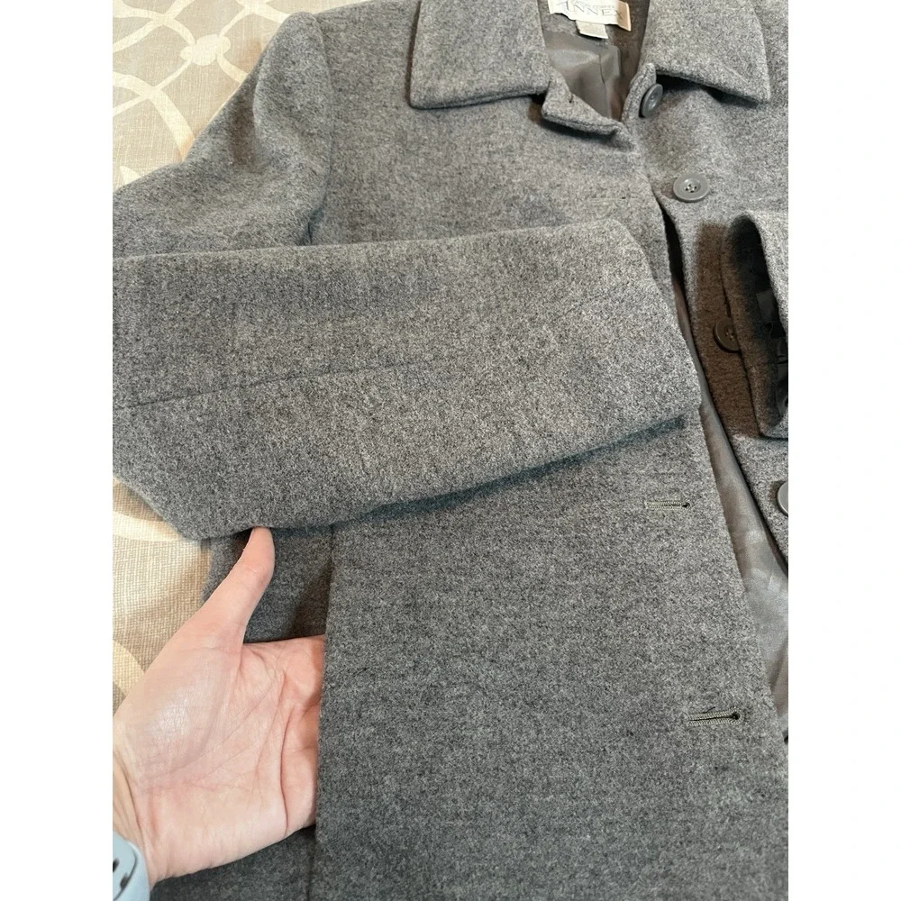 Casual Corner Sz 8 Grey Jacket Wool Cashmere Button Lined Blazer Coat Vintage - Picture 3 of 7